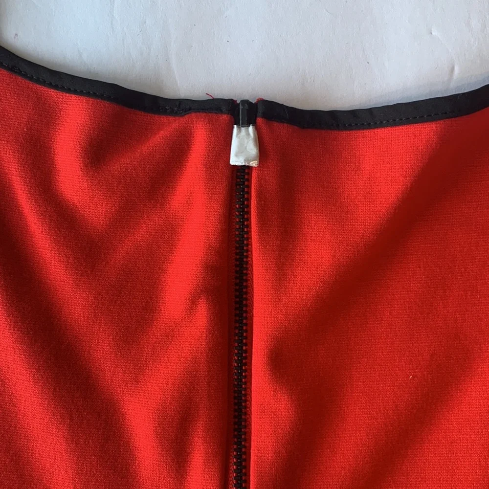 Narciso Rodriguez for Design Nation Red/Black form-fitting Knit Stretch Dress - Picture 12 of 12